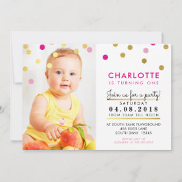 Festa de aniversário CUTA CONVITE garota rosa de o