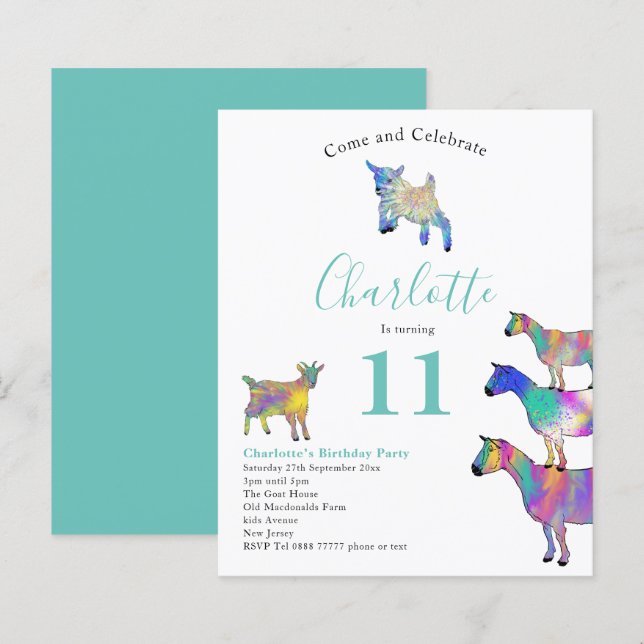 Festa de Aniversário das Cabras Coloridas (Frente/Verso)