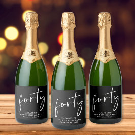 Festa de aniversário de 40 anos Branco Chic Black