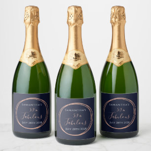 Festa de Aniversário de 50 anos Navy Rose Gold