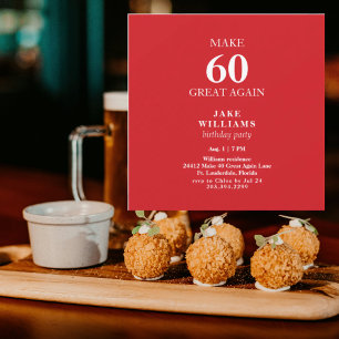Festa de Aniversário de 60 anos Vermelha Faça 60 G