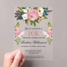 Festa de Aniversário de 70 anos com Floral Pintada