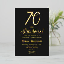 Festa de Aniversário de 70 anos Gold Foil Black 70
