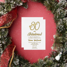Festa de Aniversário de 80 anos Gold Foil Eighty a