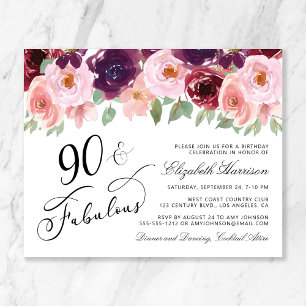 Festa de aniversário de 90 Rosa Brilhante Orçament
