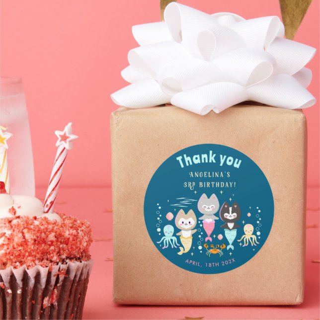 Festa de aniversário de adesivos redondos clássico (Festa)