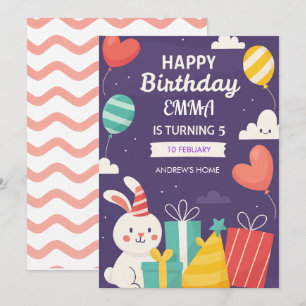 Festa de aniversário de animais corcunda Convite M