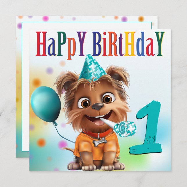 Festa de aniversário de cães (Frente/Verso)