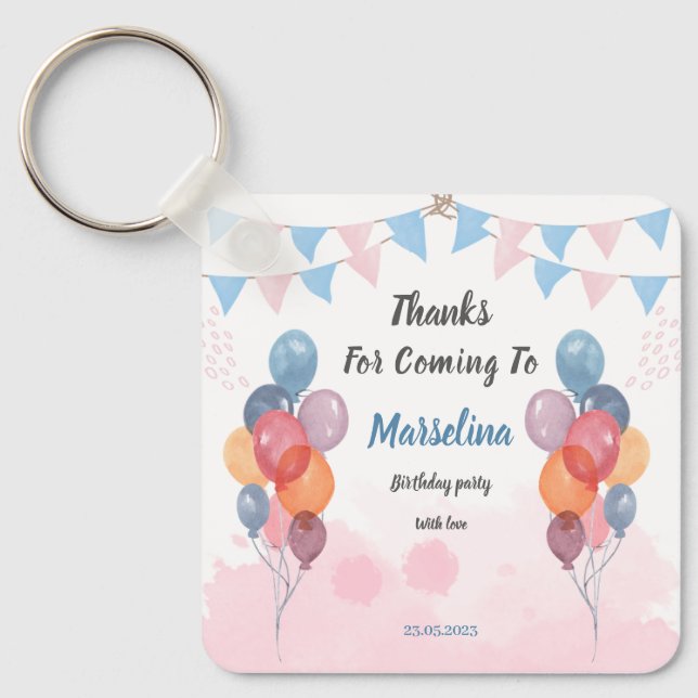 Festa de aniversário de Chaveiro de Balões de Aqua (Frente)