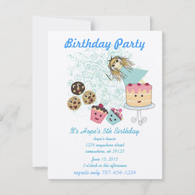 Festa de aniversário de Convite para Dias Mágicos  (Frente)