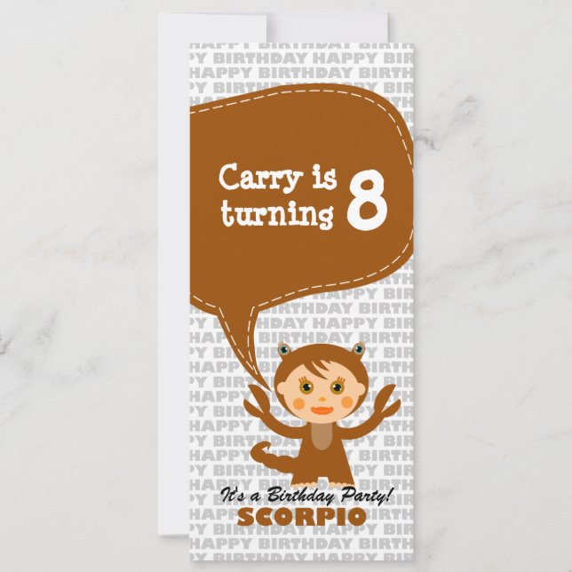 Festa de aniversário de Convite Scorpio (Frente)