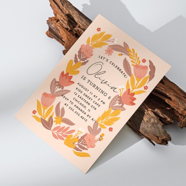 Festa de aniversário de criança floral de jardim a (Criador carregado)