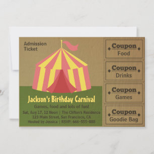 Festa de Aniversário de Crianças: Bilhete de Admis