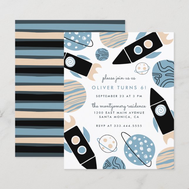 Festa de aniversário de Espaço Exterior do Envio d (Frente/Verso)