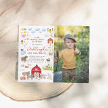 Festa de aniversário de Fotografia Bash de Animais<br><div class="desc">Celebre o grande dia do seu fazendeiro com este convite de aniversário! O lado esquerdo deste convite para festas de aniversário apresenta um cheio de quadros de ilustrações charmosas de animais fazendas. Há dois porcos pequenos, uma família de patos, vacas, coelhos coelhos coelhos, um cavalo e um burro, cabras, algumas...</div>