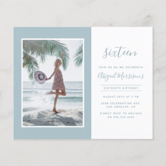 Festa de aniversário de Fotos Azul Claro Minimalis