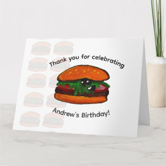 Festa de Aniversário de Hambúrguer Agradecimento
