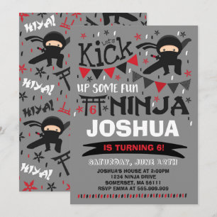 Festa de aniversário de Karate de Convite de Aniv
