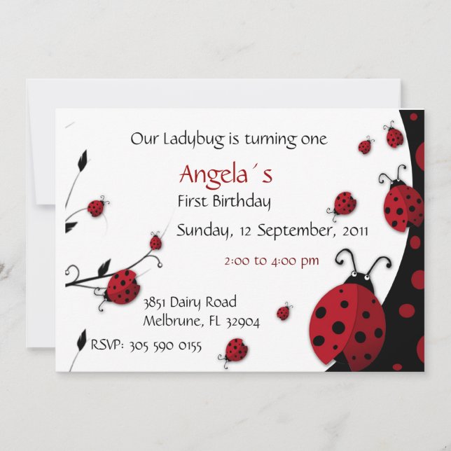 Festa de aniversário de Menina de Convite (Frente)