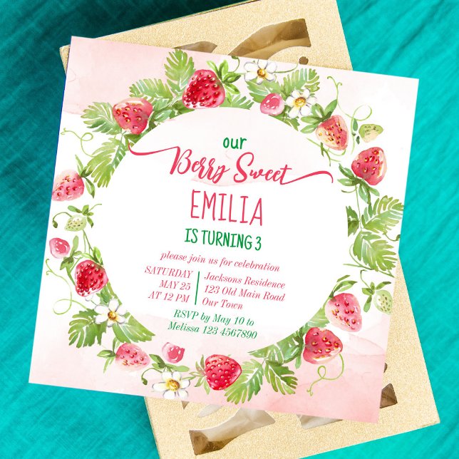 Festa de aniversário de morango doce (Criador carregado)