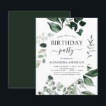 Festa de aniversário de Orçamento Verde Botânico<br><div class="desc">Os Convites de festas de aniversários de Verde Verde Verde em Verde incluem uma bela e elegante tipografia de roteiro com verde moderno e elegante para a festa de aniversário de 16,  18,  21ruas,  30,  40,  50,  60 anos,  70.</div>