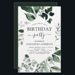Festa de aniversário de Orçamento Verde Botânico<br><div class="desc">Os Convites de festas de aniversários de Verde Verde Verde em Verde incluem uma bela e elegante tipografia de roteiro com verde moderno e elegante para a festa de aniversário de 16,  18,  21ruas,  30,  40,  50,  60 anos,  70.</div>