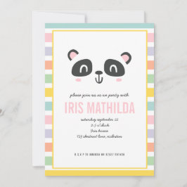 Festa de aniversário de panda multicolorido brilha