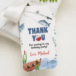 Festa de aniversário De Pesca Obrigado Etiqueta