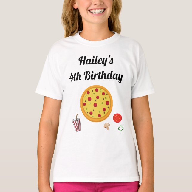 Festa de aniversário de pizza T-Shirt (Frente)