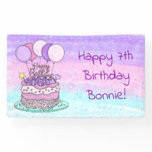 Festa de aniversário de Rosa e Roxo Personalizada