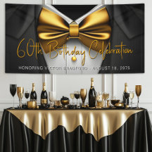 Festa de Aniversário de Smoking Preto e Dourado pa