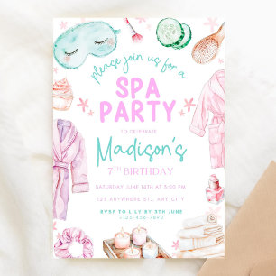Festa de Aniversário de Spa para Meninas, Convite