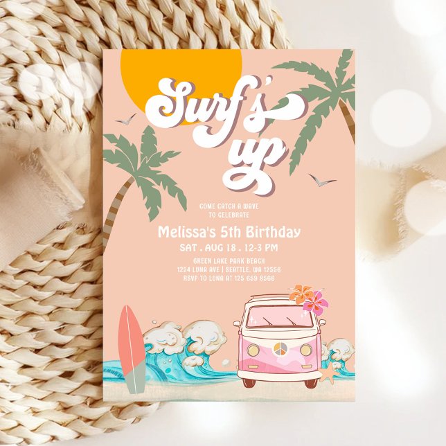 Festa de Aniversário de Surf Convite Surf's Up par (Criador carregado)