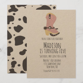 Festa de aniversário De Vaca Em Qualquer Convite À