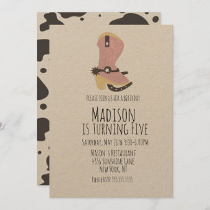 Festa de aniversário De Vaca Em Qualquer Convite À