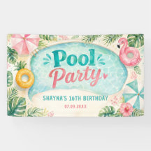 Festa de Aniversário de Verão à Beira da Piscina