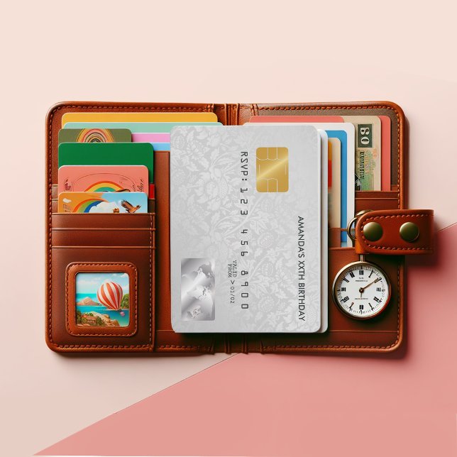 Festa de aniversário do Cartão de Crédito de Dano  (Credit Card invitation)