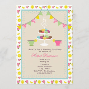 Festa de Aniversário do Chá + Convite para Macaron