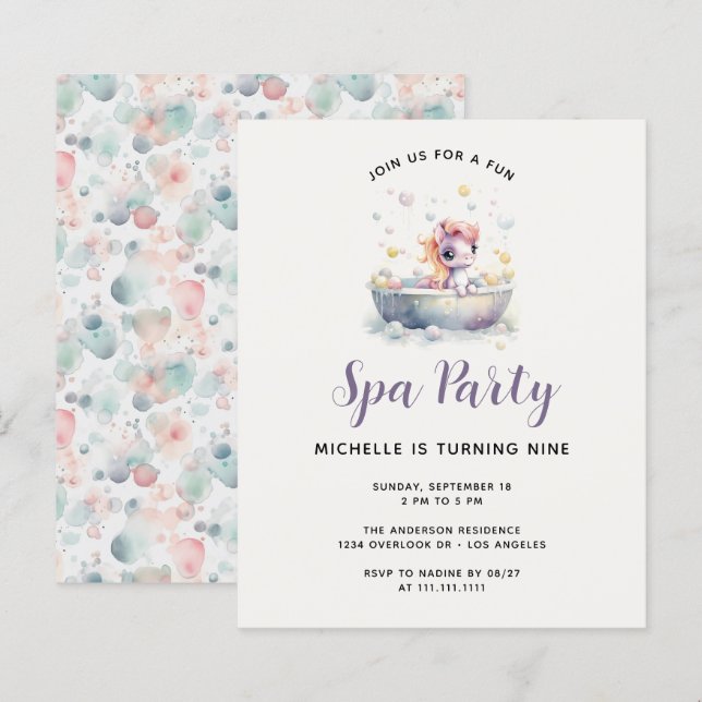 Festa de aniversário do dia do pastel do Pôneo do  (Frente/Verso)