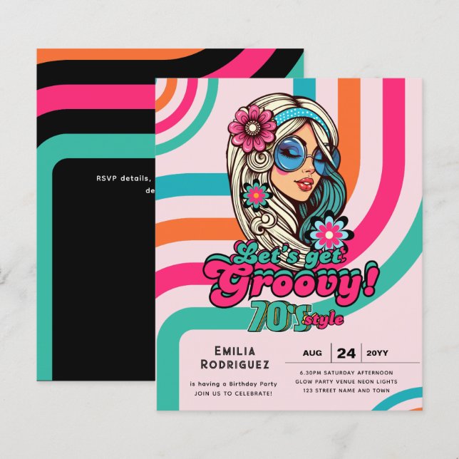 festa de aniversário do Groovy Boogie Retro Disco  (Frente/Verso)