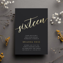 Festa de aniversário do Ouro Script Sweet 16