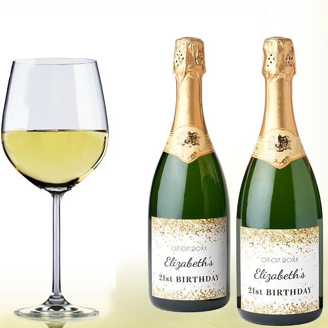 Festa de aniversário dourado branco dourado nome d (Criador carregado)