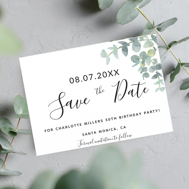 Festa de aniversário eucaluptus greenery salvar a  (Criador carregado)