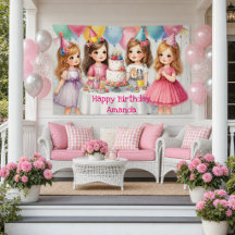 Festa de Aniversário Feminina Rosa Personalizada 