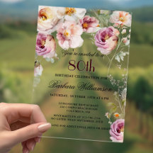Festa de aniversário Floral de Flor Rosa Elegante