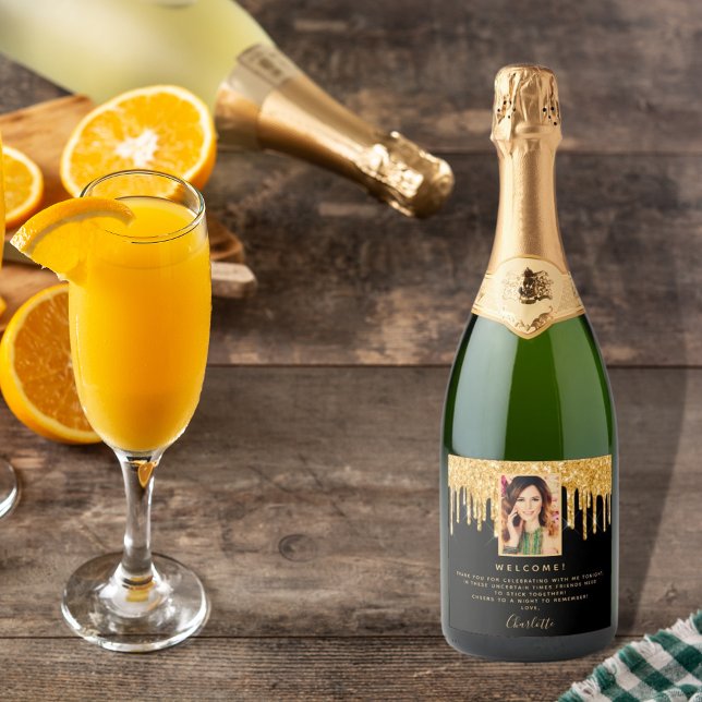 Festa de aniversário fotografia preto brilho doura (Criador carregado)