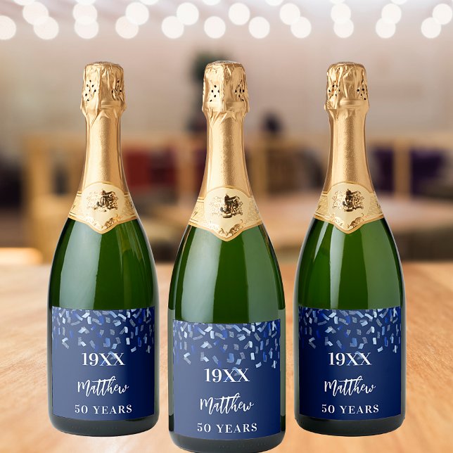 Festa de aniversário marinho azul confetti anos (Criador carregado)