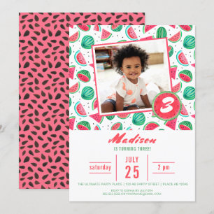 Festa de Aniversário Melancia Fruta   Convites