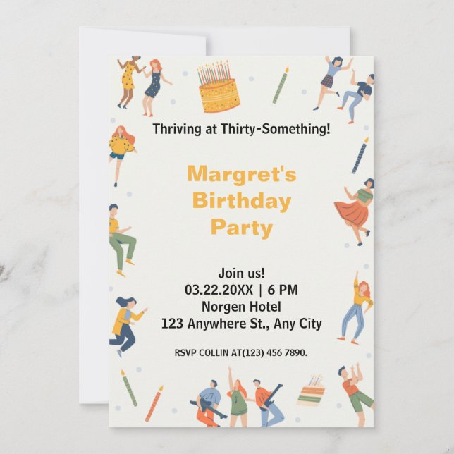 Festa de aniversário moderna e fofa (Frente)