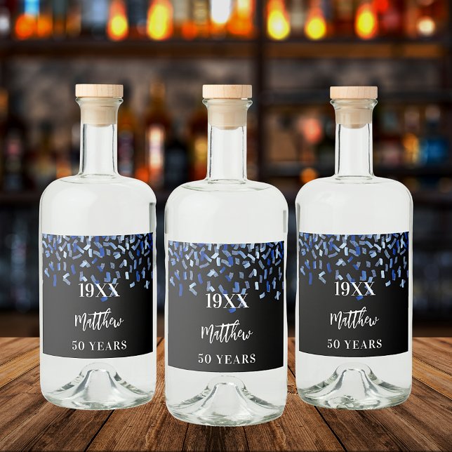 Festa de aniversário negro marinho azul confetti a (Criador carregado)